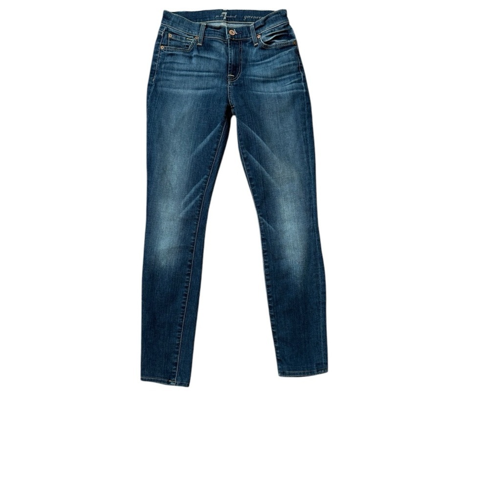 7 For All Mankind Gwenevere Skinny Women's Fading Blue Jeans Size 25